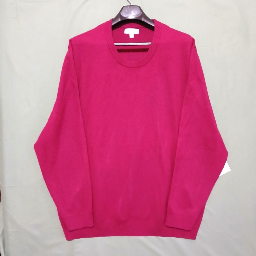 NWT Free Assembly Men's Sweater 3XL Maroon Red Crewneck Ribbed Pullover Long Slv